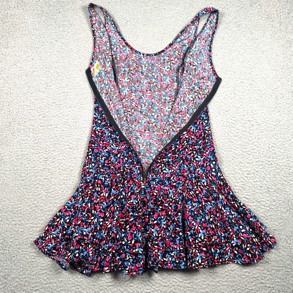 Free People Everyone We Know Floral Mini Dress Women's 6 Ruffle Hem Boho Summer - Picture 6 of 16